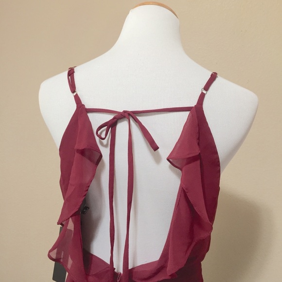 Lulus Burgundy Wine Chiffon Maxi Dress - Picture 5 of 8